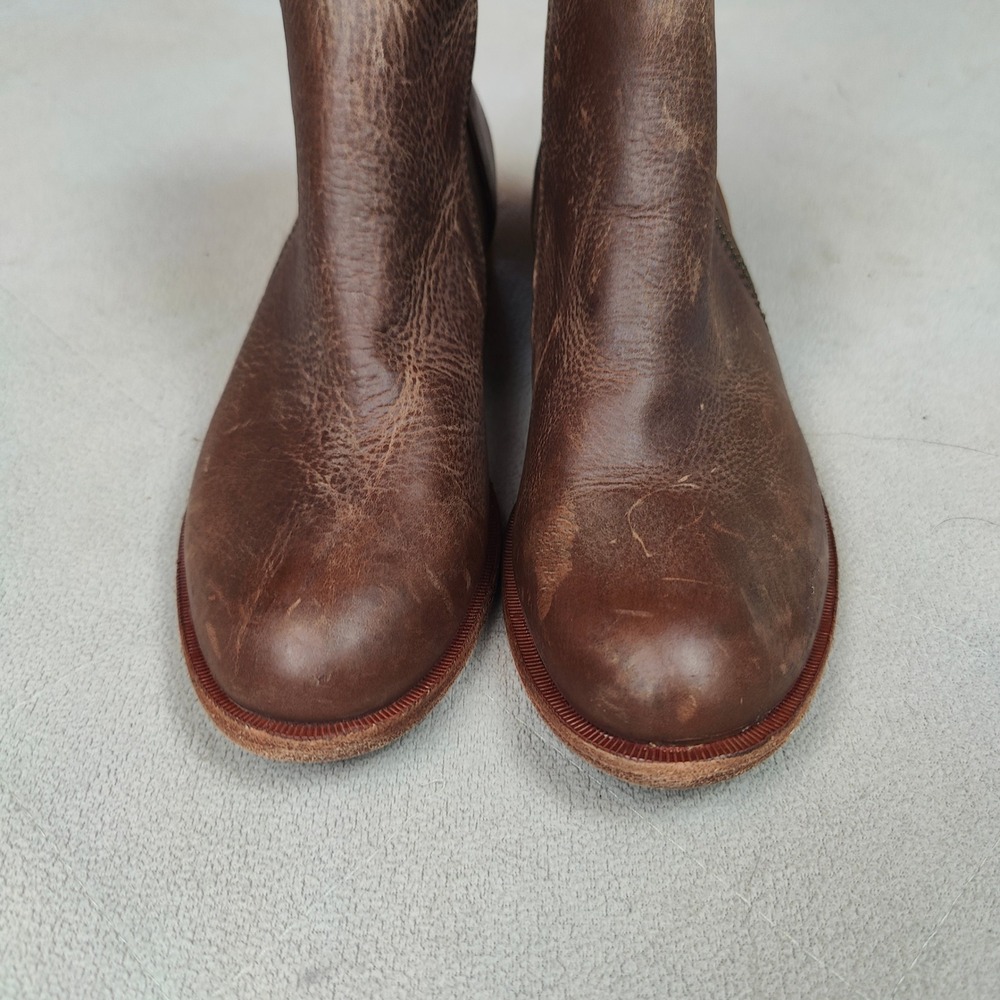 Kork‎ Ease Riley Ankle Boots Womens 7 Brown Oiled Leather Side Zip Bohemian - Picture 4 of 10